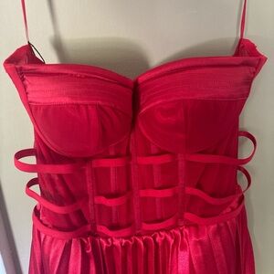 Red red red midi bustiers top midi dress